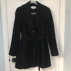 Calvin Klein Wool Blend Peacoat Size 6 Black
